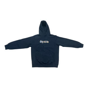 Supreme Black Hoodie Yellow Embroidered Logo Large